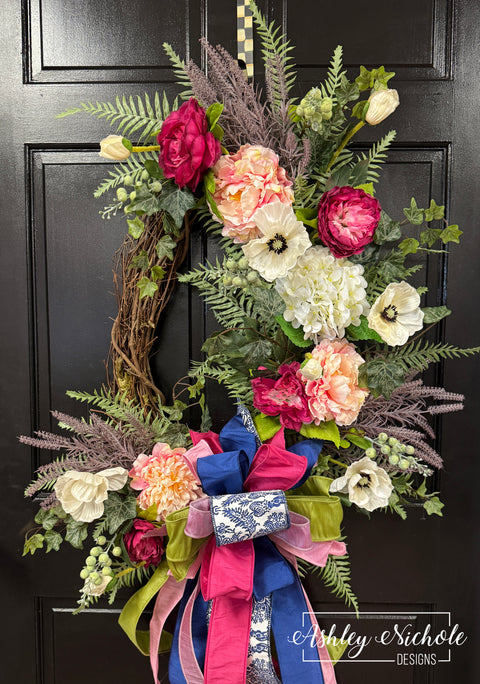*READY to SHIP* - Southern Poppy Charm Wreath