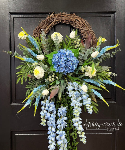 Springtime Garden Cascade Wreath