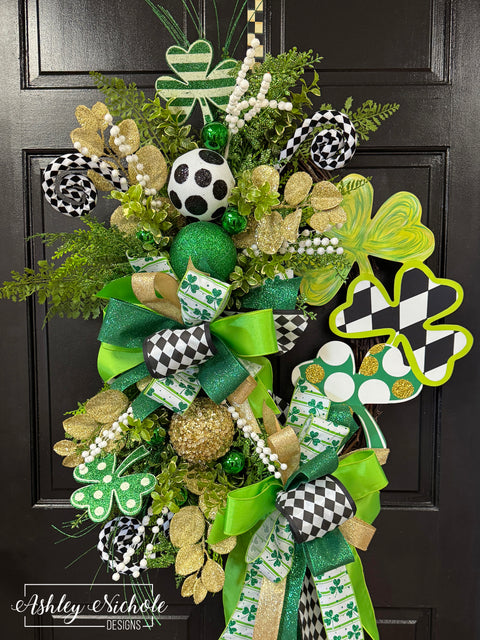 St. Patrick's Stacked Shamrocks Wreath
