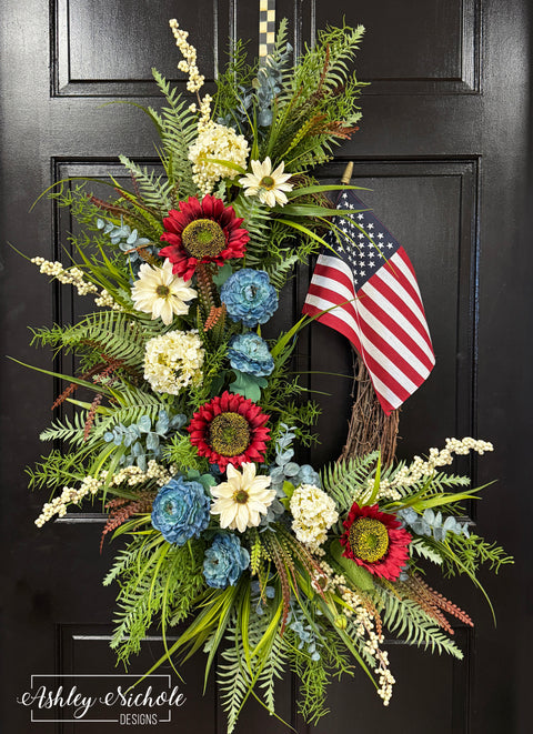 Stars & Stripes Forever Patriotic Wreath