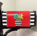 Striped Vase Flower Pot Magnetic Mailbox Cover