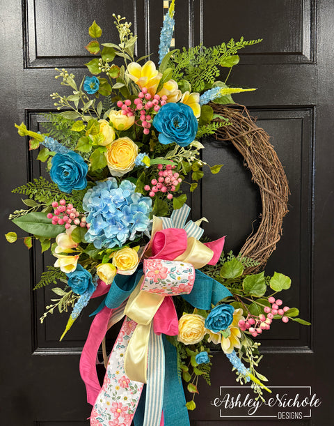 Sunday Morning Blooms Wreath