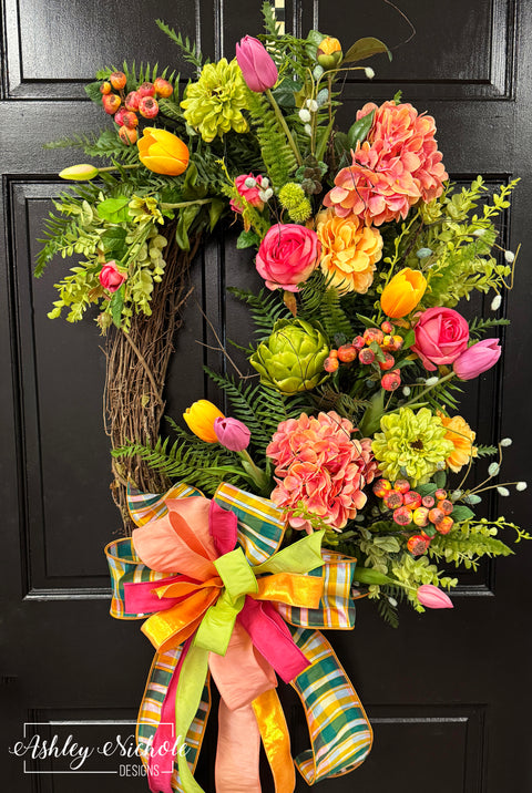 *READY to SHIP* - Sunset Reflections of Spring Wreath
