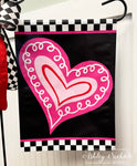 Swirly Heart - Vinyl Garden Flag