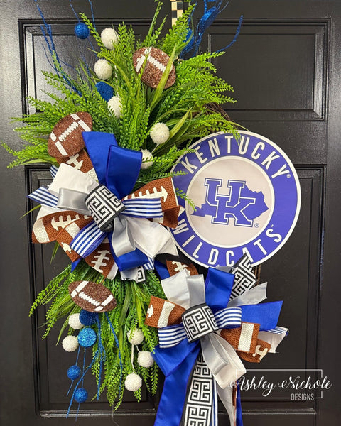 Collegiate Football Sign Wreath - University of Kentucky