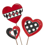 Elegant Heart Trio Metal Stakes - Set of 3