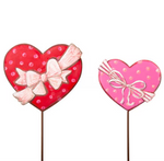 Polka Dot Heart Metal Stakes - Set of 2