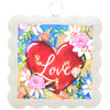 Mini Art Scallop Love Heart Print Charm