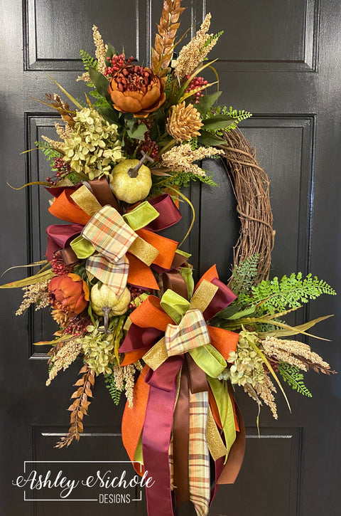 Warm Tones of Autumn Oval Wreath