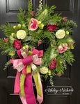 "Welcome Spring" Floral Wreath - 18" Round