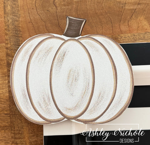 White Distressed Pumpkin - Mini Piece (Magnet/Velcro)