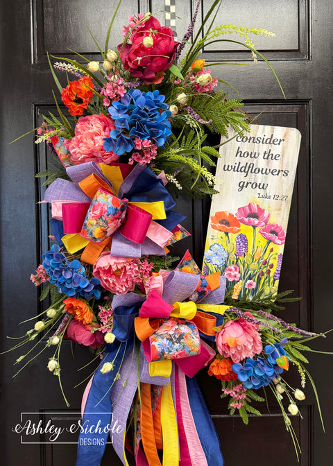 *READY to SHIP* - Wildflower Plaque Wreath
