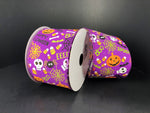 Lime Linen Fun Halloween Wired Ribbon - 2.5" x 10yds