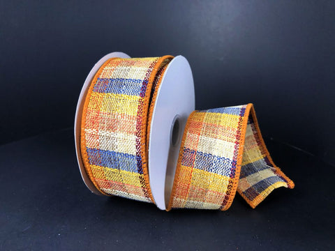 Royal Sunflower Course Fall Plaid Wired Ribbon - 1.5" x 10yds