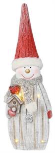 21.5" Lighted Snowman With Birdhouse