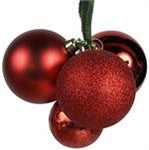 D100MM/80MM BALL CLUSTER Ornaments X4 - RED