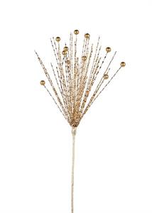 18" Twist Wire & Glitter Ball Spray - Gold