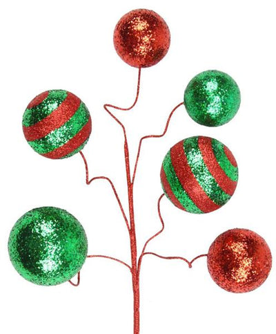 20" Stripe & Solid Ball Pick -  Red & Emerald