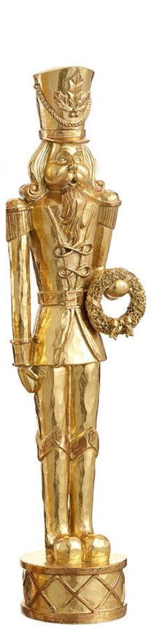 21" Nutcracker With Wreath - Gold