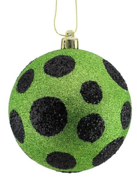 100Mm Glitter Polka Dot Ball-Green