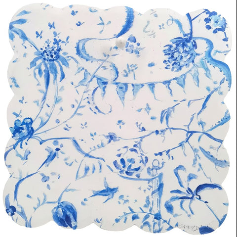 Scalloped Blue Chinoiserie Mini Gallery Charm Display Board
