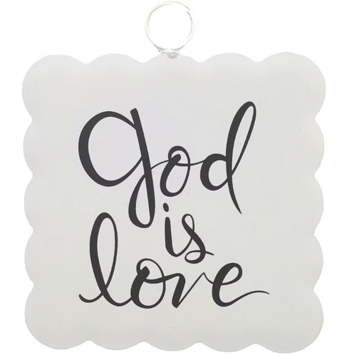 Mini Art Scallop "God is Love" Print Charm