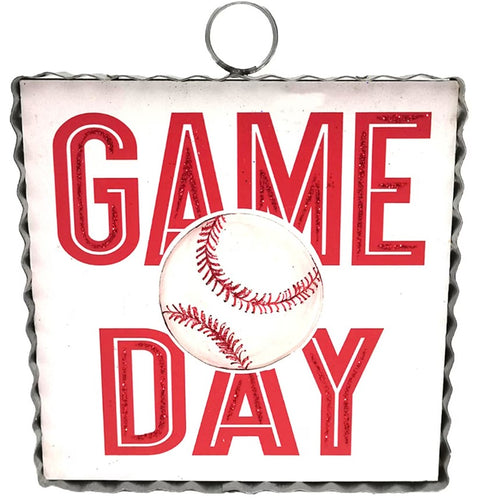 Mini Art Baseball "Game Day" Print Charm