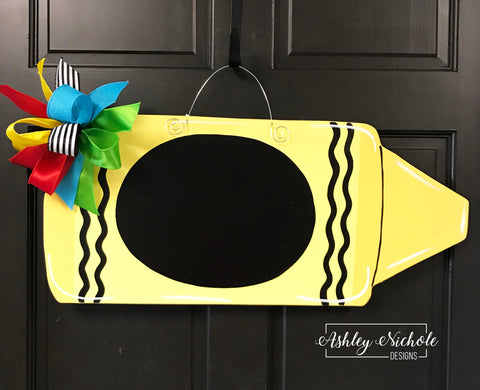 Yellow Crayon Door Hanger