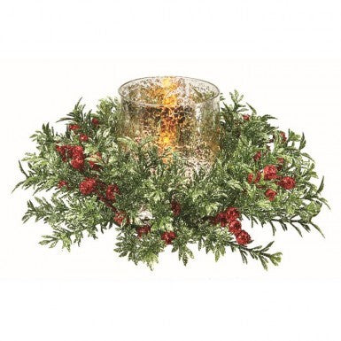 GLITTER BERRY TEA LEAF CANDLE RING - 3" Opening