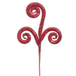 Glittered Swirl Pick x3 - Red