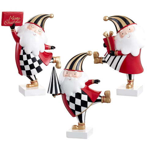 8" Santa - Set of 3 -  Red/White