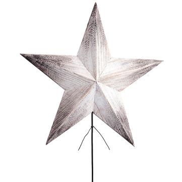  Rustic Wood Star White Christmas Tree Topper
