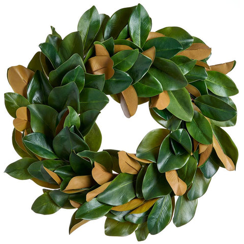 27" Magnolia Leaf Wreath - Green