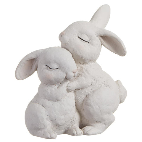 7" Hugging Bunnies - White
