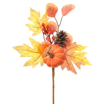 12" Pumpkin/Pine Cone/Maple Pick Fall