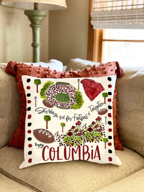 18" x 18" College Town Pillow - Columbia, SC