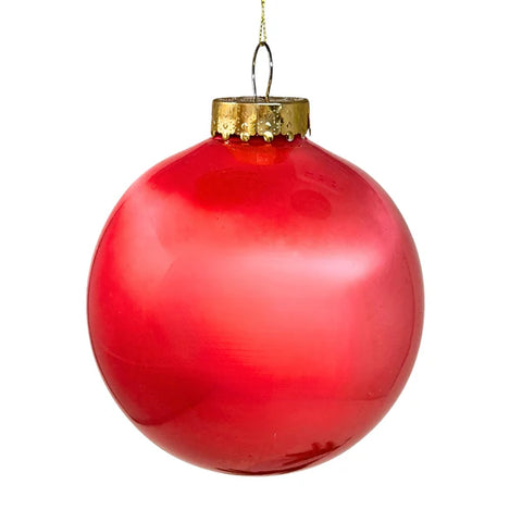 4" Pearl Finish Ball Ornament - Plastic - Bubblegum