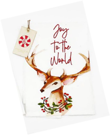 Joy to the World Tea Towel - Reindeer