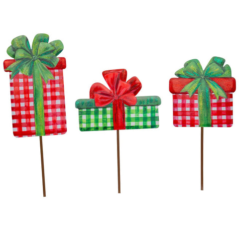 Gingham Gifts - Metal Stakes - Set of 3