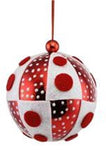 4" Felt Polka Dot Ornament - Red & White