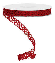Red Open Weave Wired Ribbon - 5/8" x 10yds