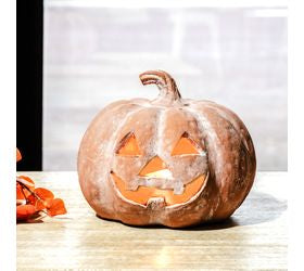 9" Jack-O-Lantern Pumpkin - Terracotta