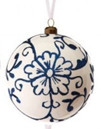 100mm Chinoiserie Ball Ornament - Flower