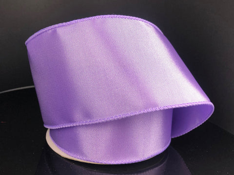 Lavender Ribbed Satin Wired Ribbon - 2.5" x 10yds