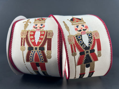 Regal Nutcracker Ivory Wired Ribbon - 2.5" x 10yds