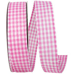 Pink Gingham Check Wired Ribbon - 1.5" x 50yds