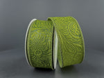 Moss Flower Embossed Wired Ribbon - 1.5" x 10yds