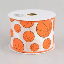 Basketball Wired Ribbon - 2.5" x 10yds