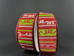 Green/Red Loopy Stripes Wired Ribbon - 1.5" x 10yds