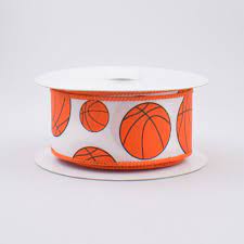 Basketball Wired Ribbon - 1.5" x 10yds